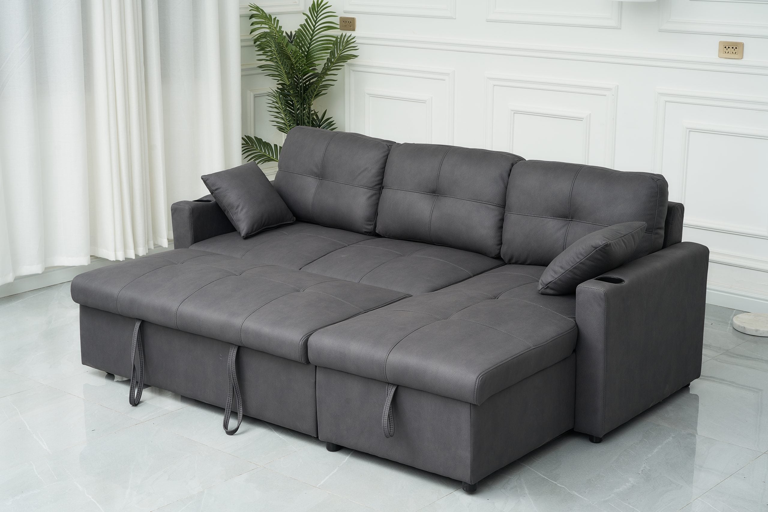 3 Seater Sofa Bed with Reversible Storage Chaise