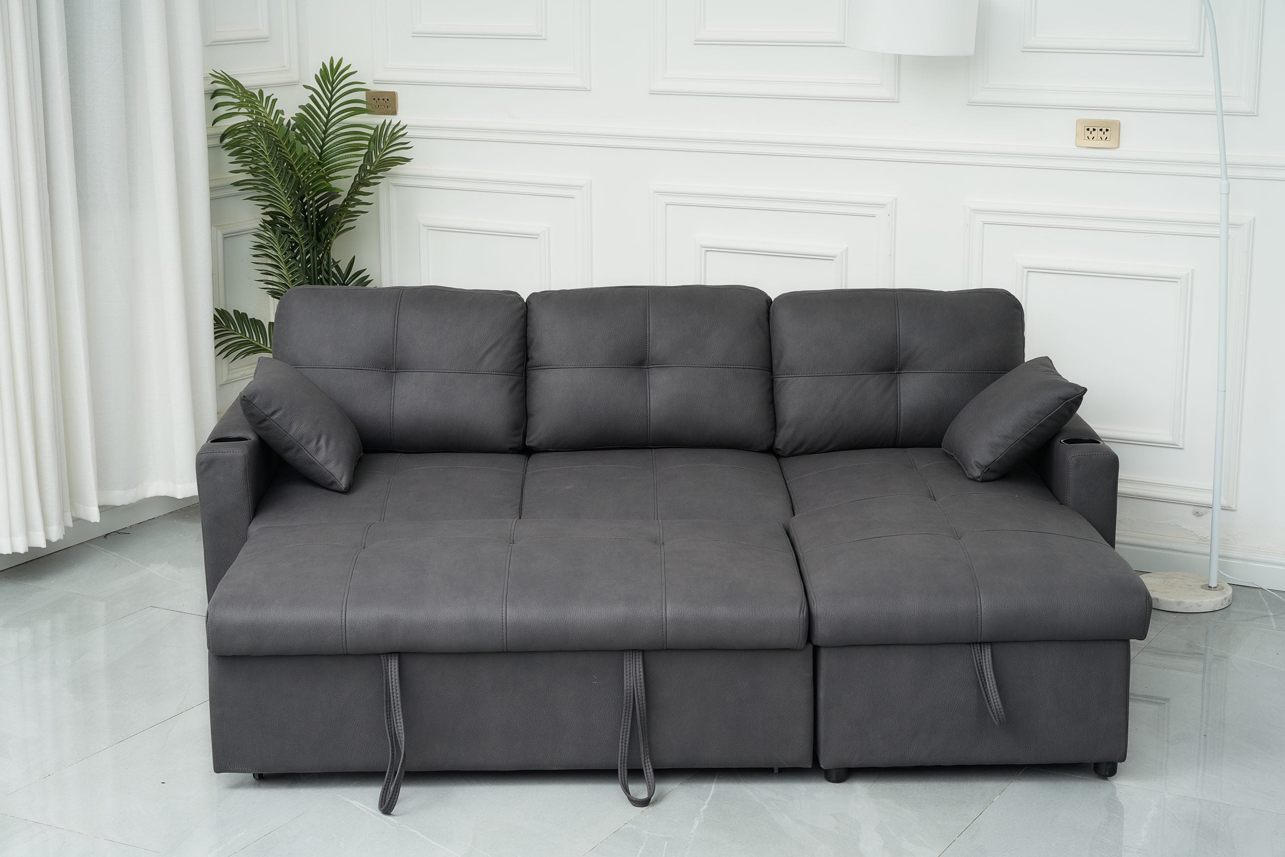 3 Seater Sofa Bed with Reversible Storage Chaise