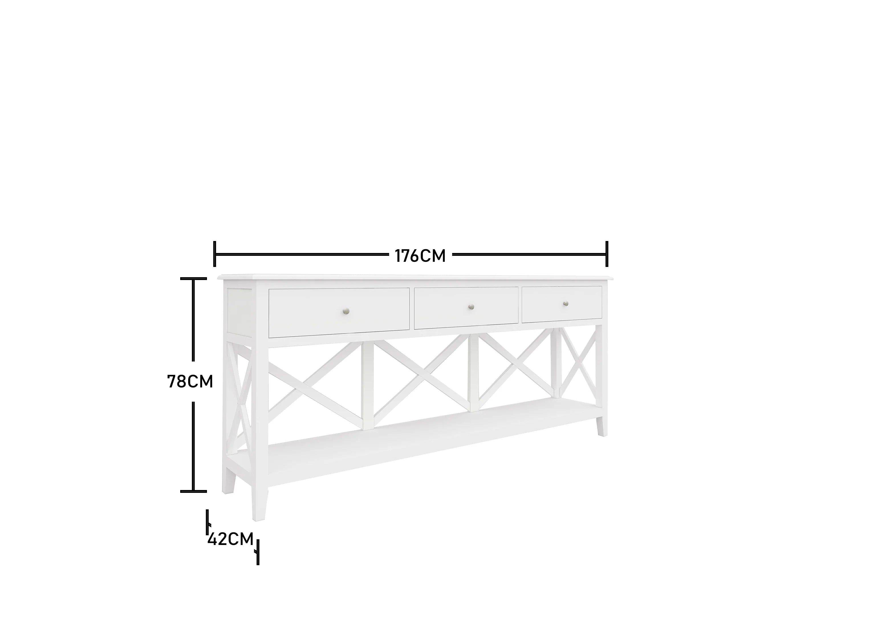 3 Drawers Console Table