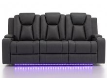 Load image into Gallery viewer, 3 seater with end electric recliners &amp; adjustable headrests
