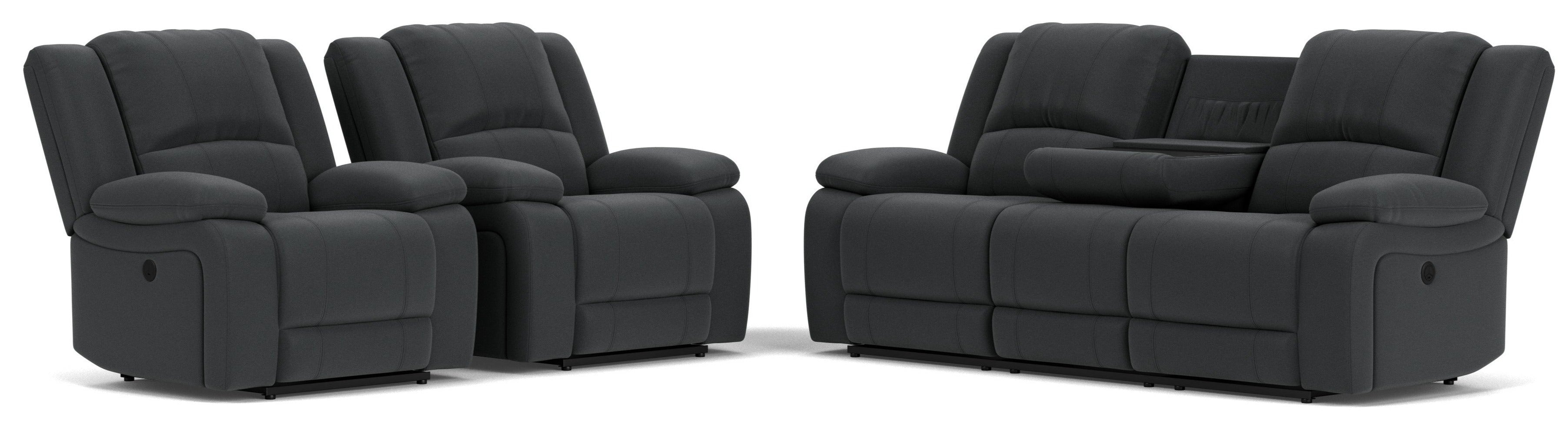 3 Seater with End Electric Recliners + 2 Single Electric Recliners
