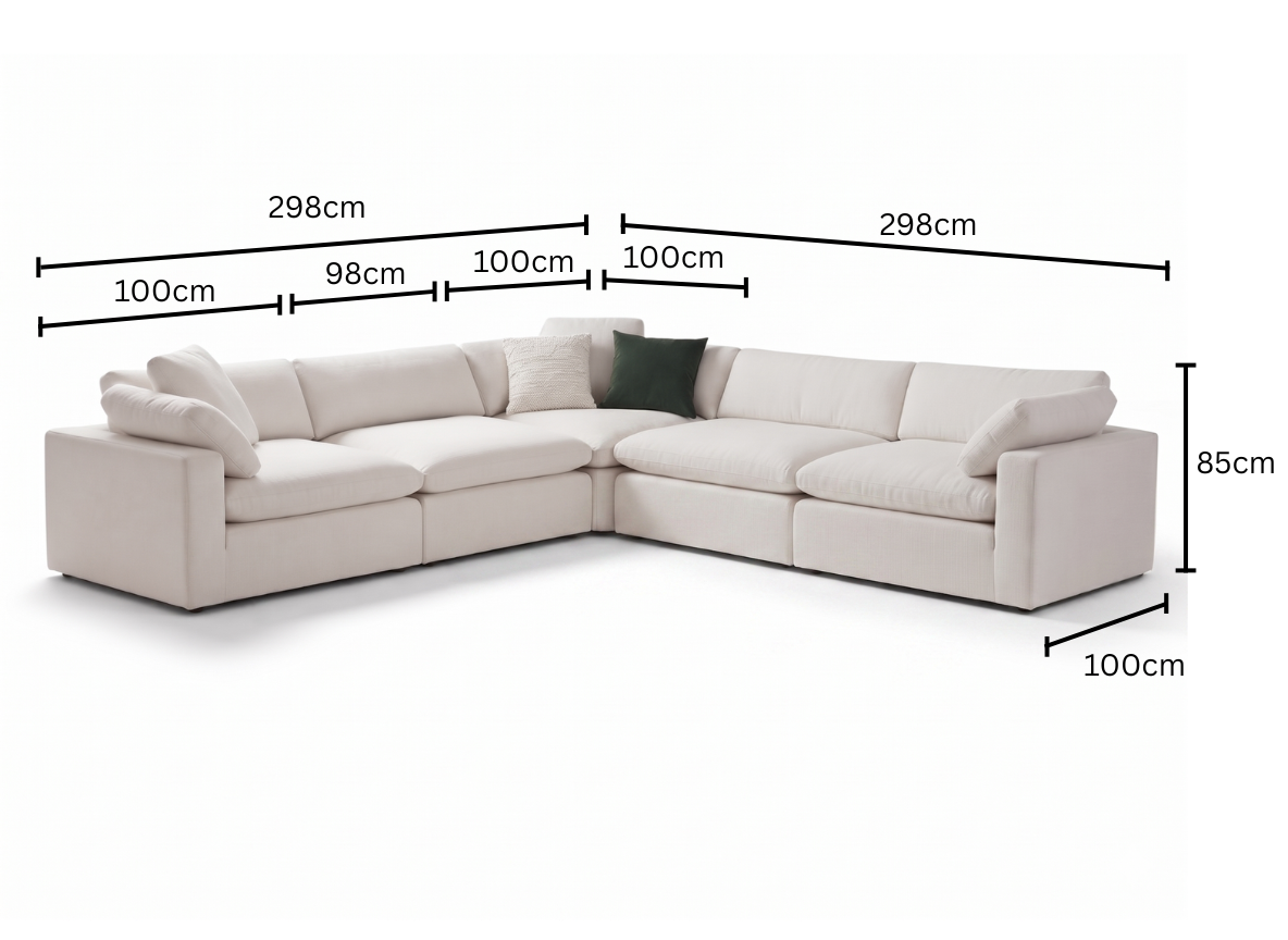 5 Seater Corner Modular with Ottoman