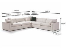Load image into Gallery viewer, 5 Seater Corner Modular with Ottoman
