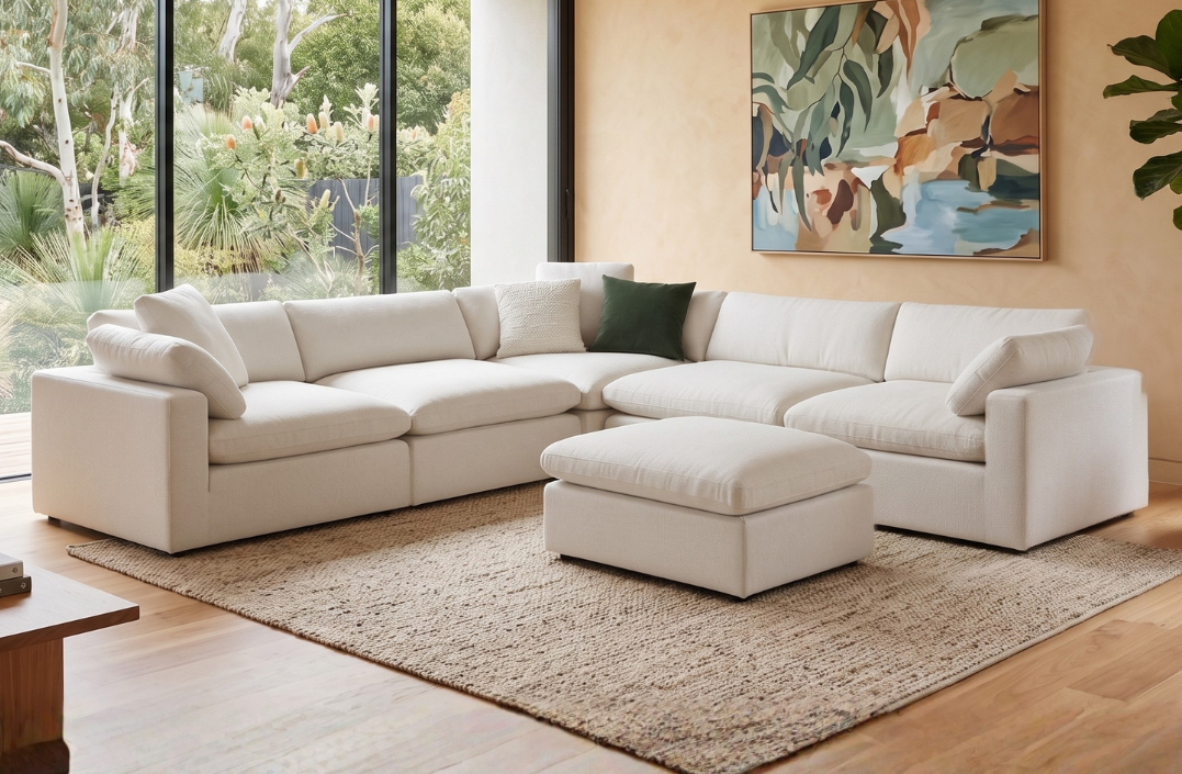 5 Seater Corner Modular with Ottoman