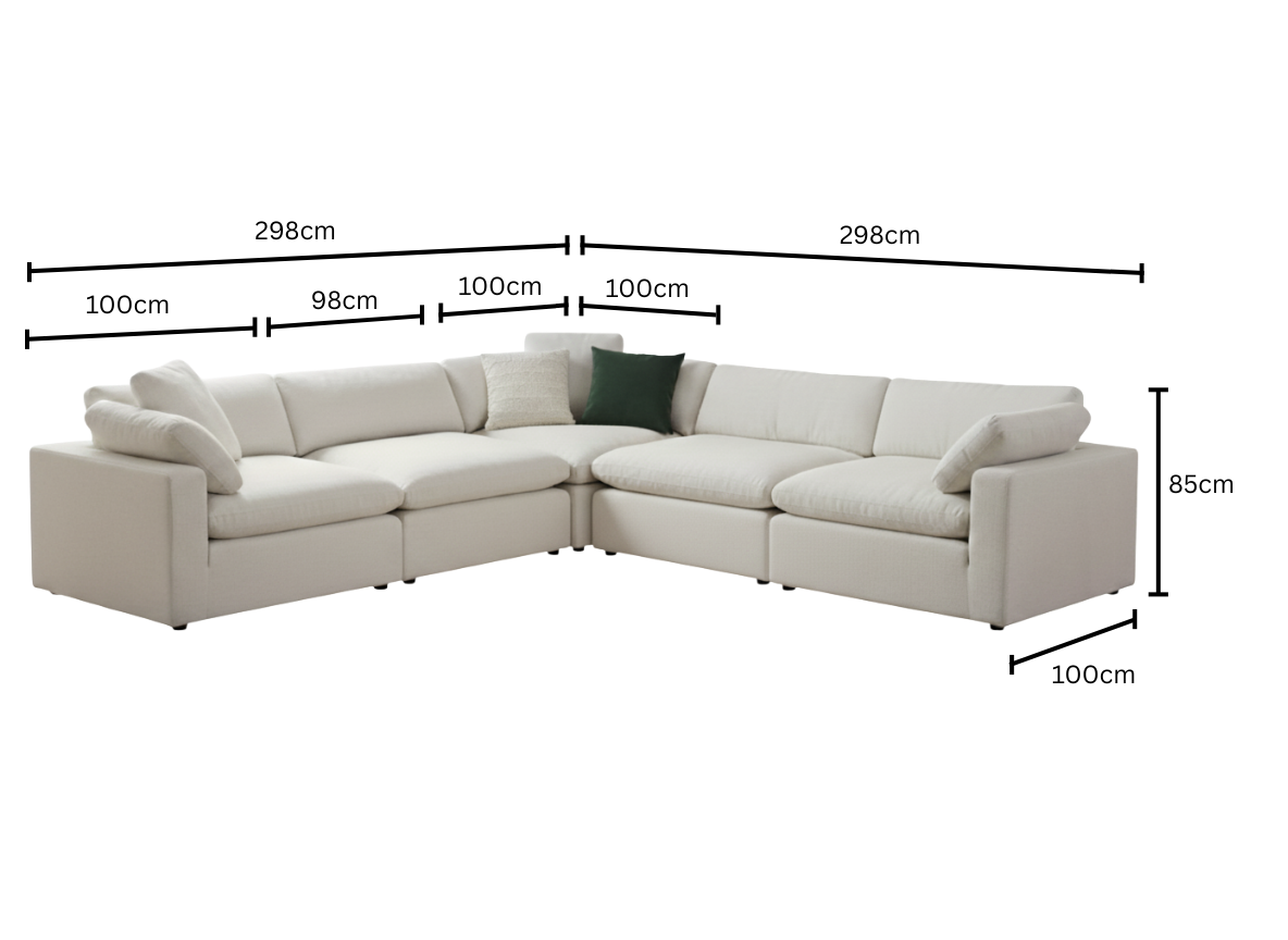 5 Seater Corner Modular with Ottoman
