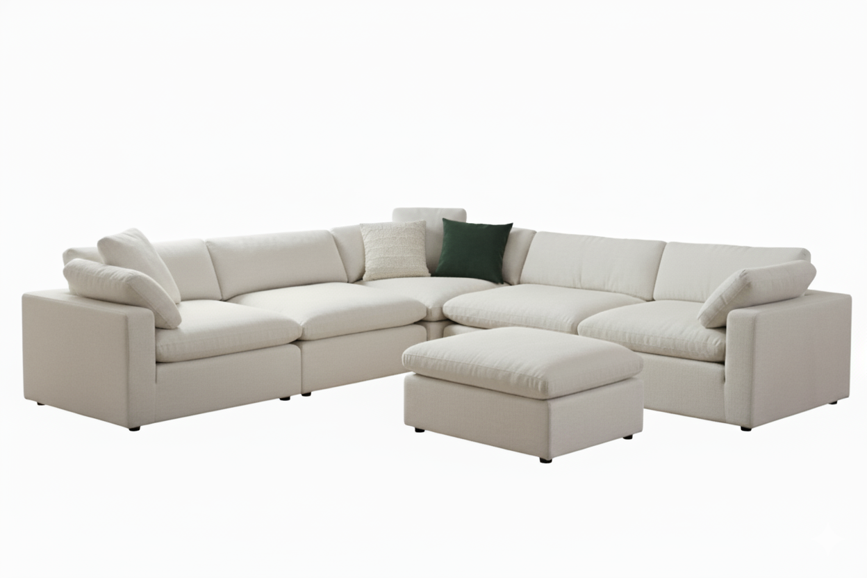 5 Seater Corner Modular with Ottoman