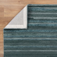 Load image into Gallery viewer, Les Nomades Linear Teal Wool Rug
