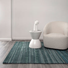 Load image into Gallery viewer, Les Nomades Linear Teal Wool Rug
