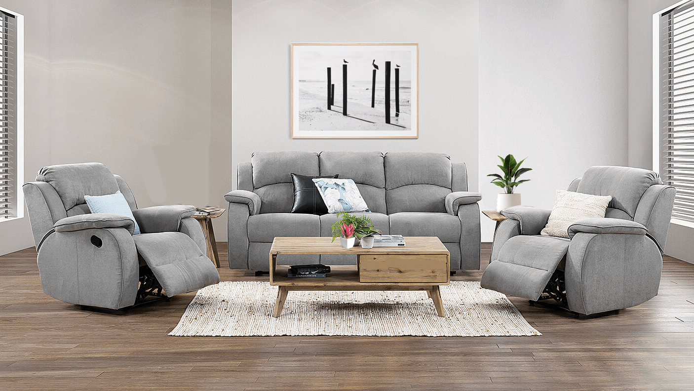 3 Seater with End Recliners 2 Recliners