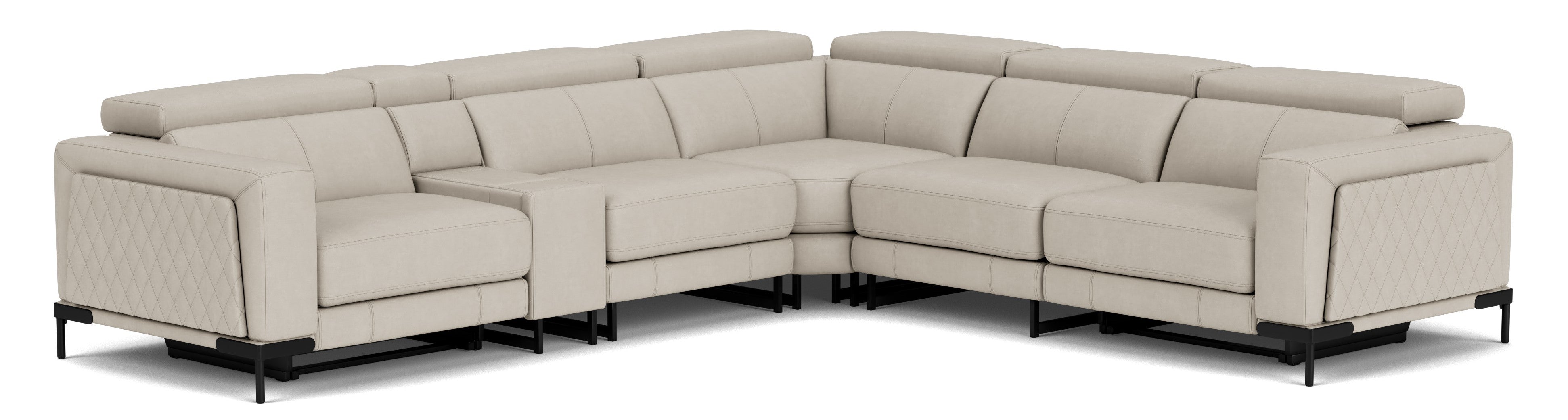 5.5 Seater Corner with End Electric Recliners, Console and Drawer