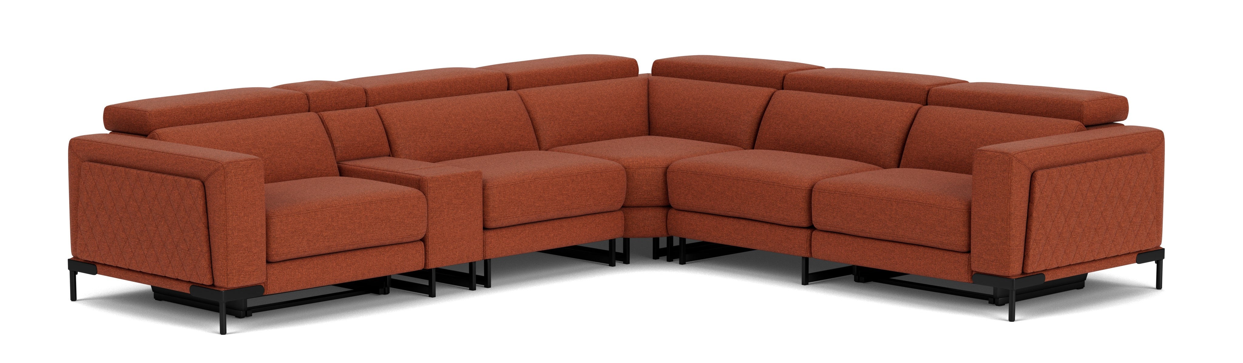 5.5 Seater Corner with End Electric Recliners, Console and Drawer