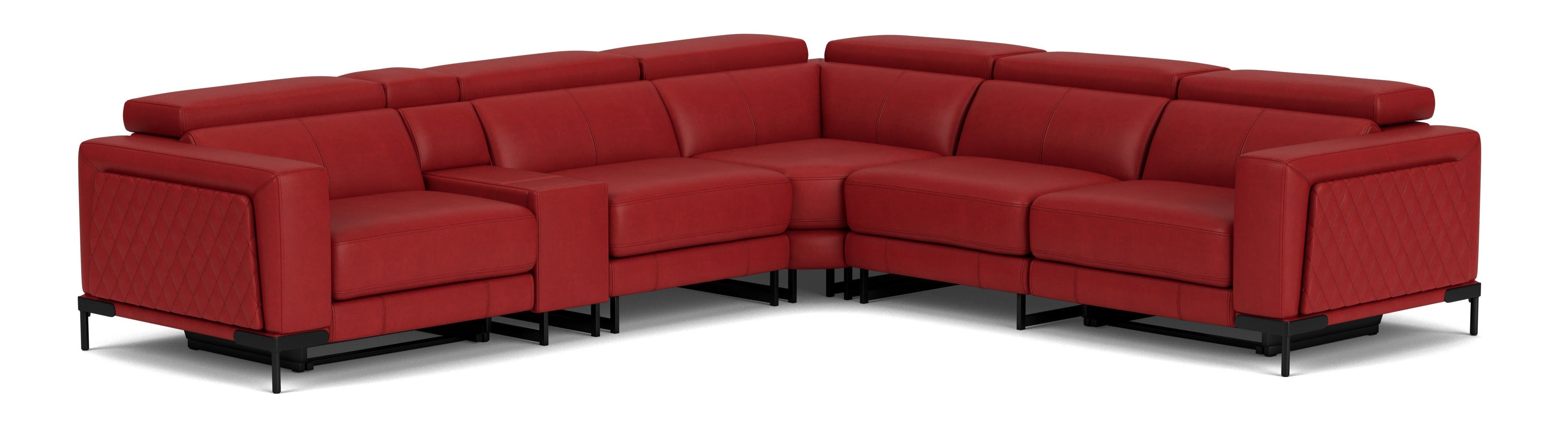 5.5 Seater Corner with End Electric Recliners, Console and Drawer