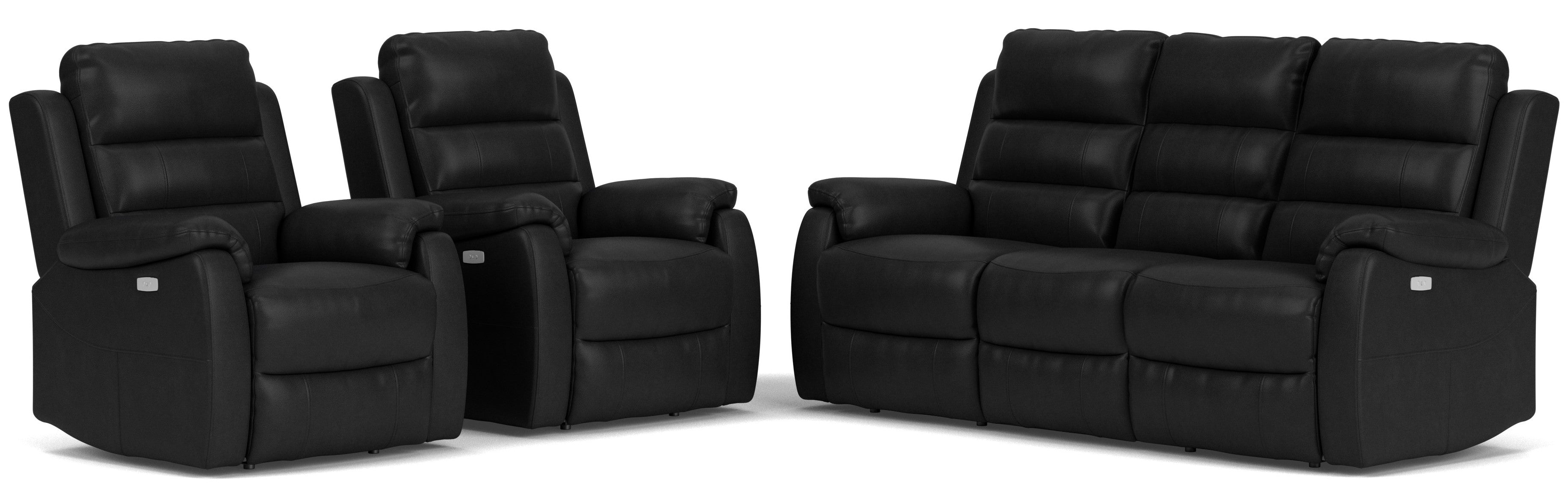 3 Seater with End Electric Recliners + 2 Electric Recliners Lounges Plus