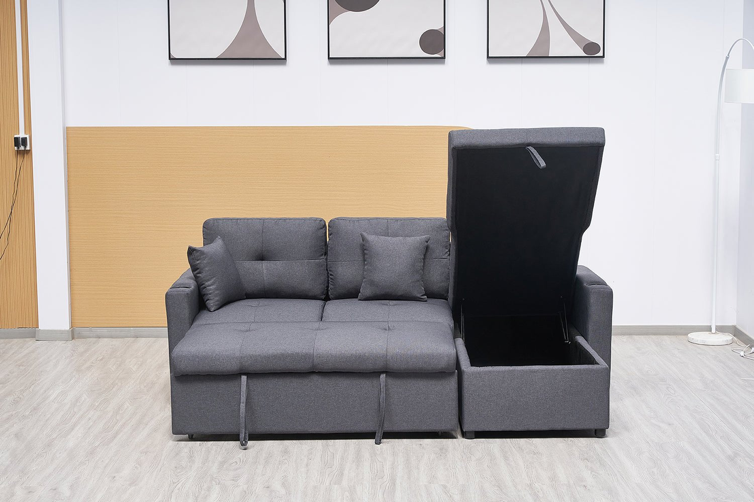 3 Seater Sofa Bed with Reversible Storage Chaise