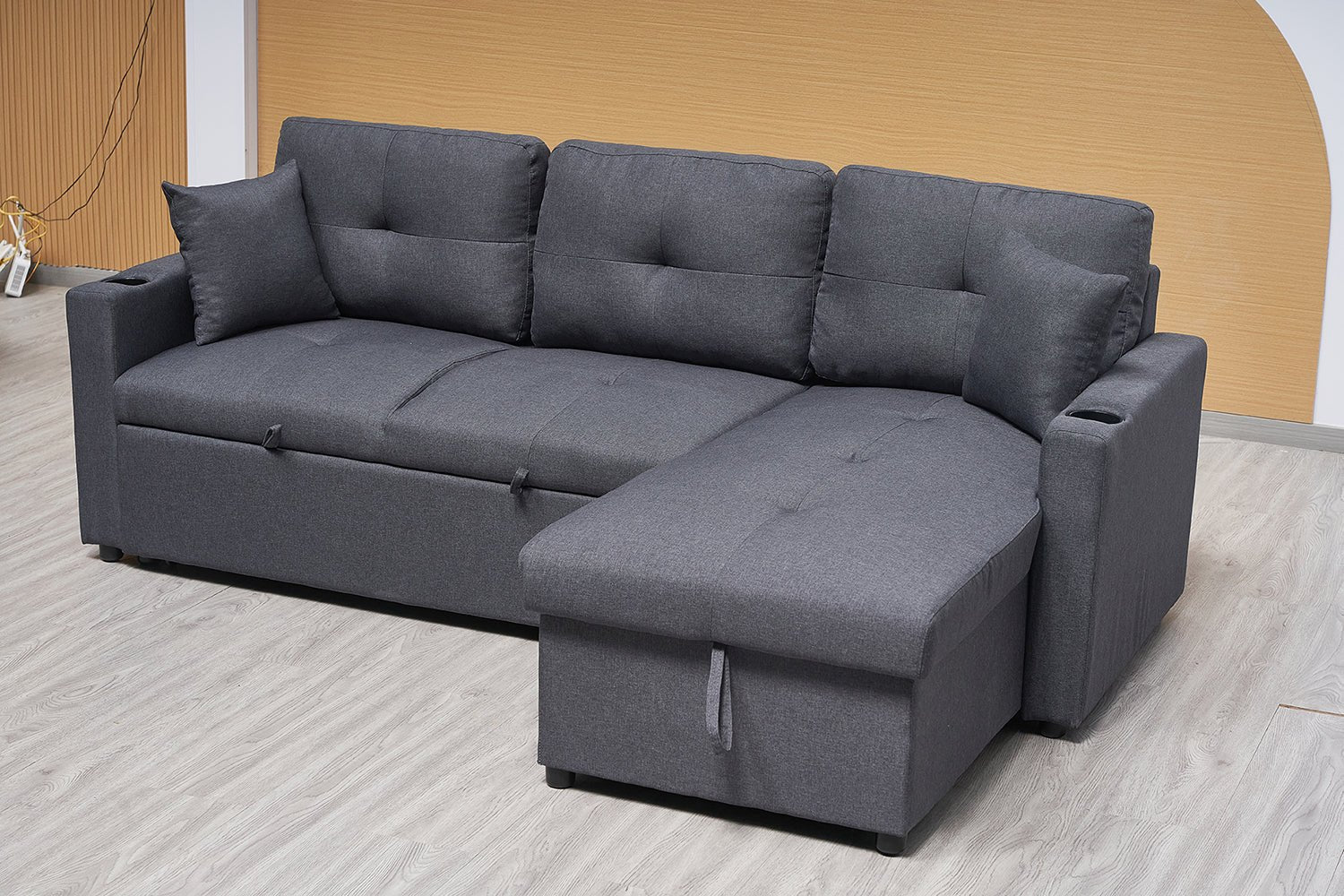 3 Seater Sofa Bed with Reversible Storage Chaise