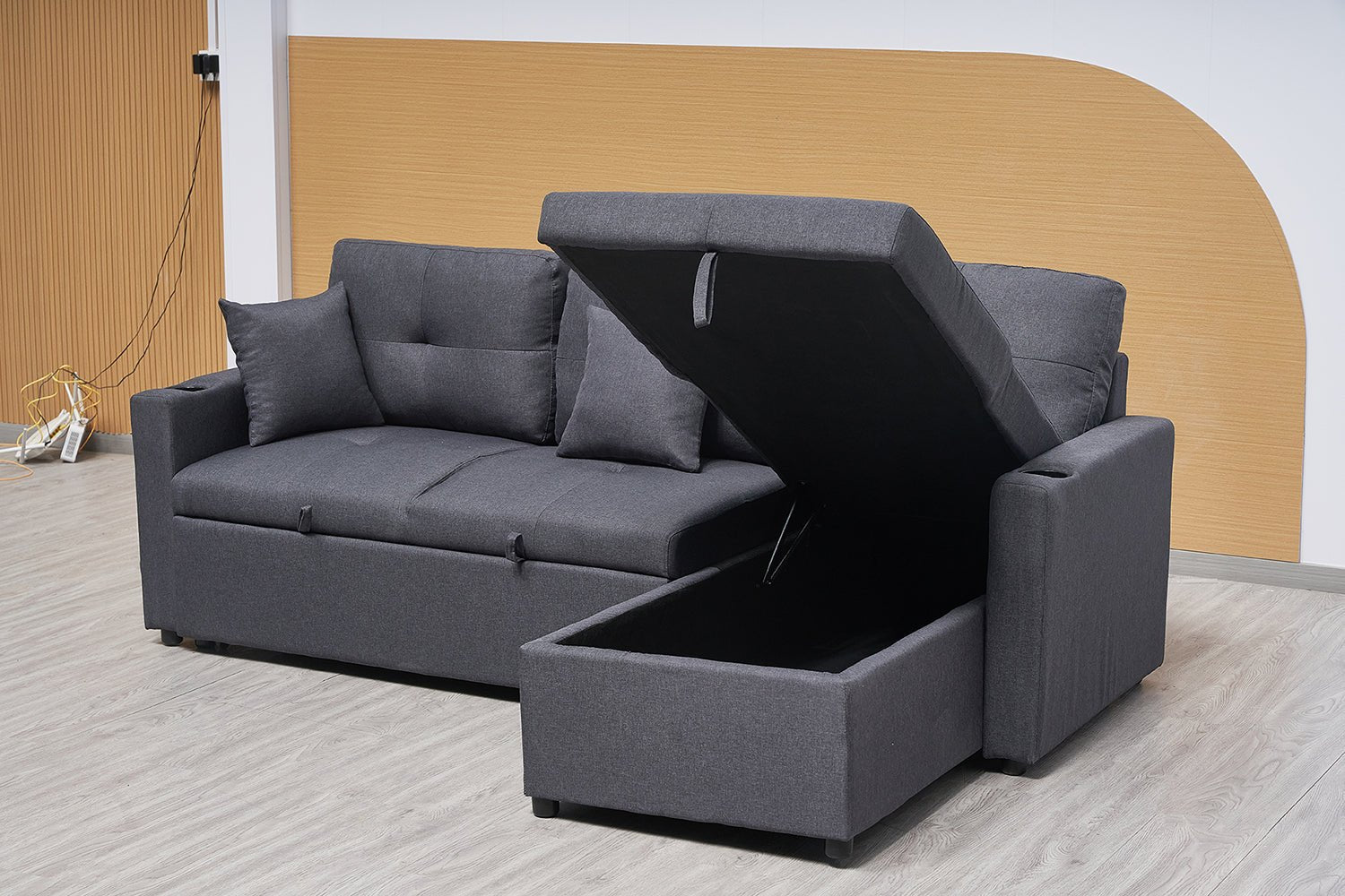 3 Seater Sofa Bed with Reversible Storage Chaise