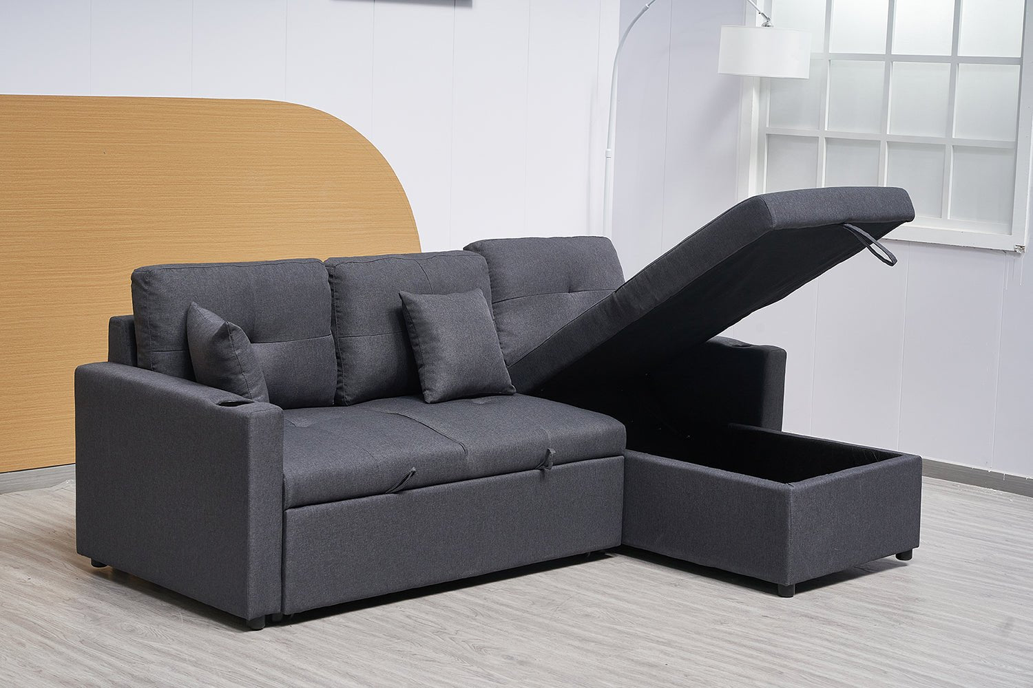 3 Seater Sofa Bed with Reversible Storage Chaise