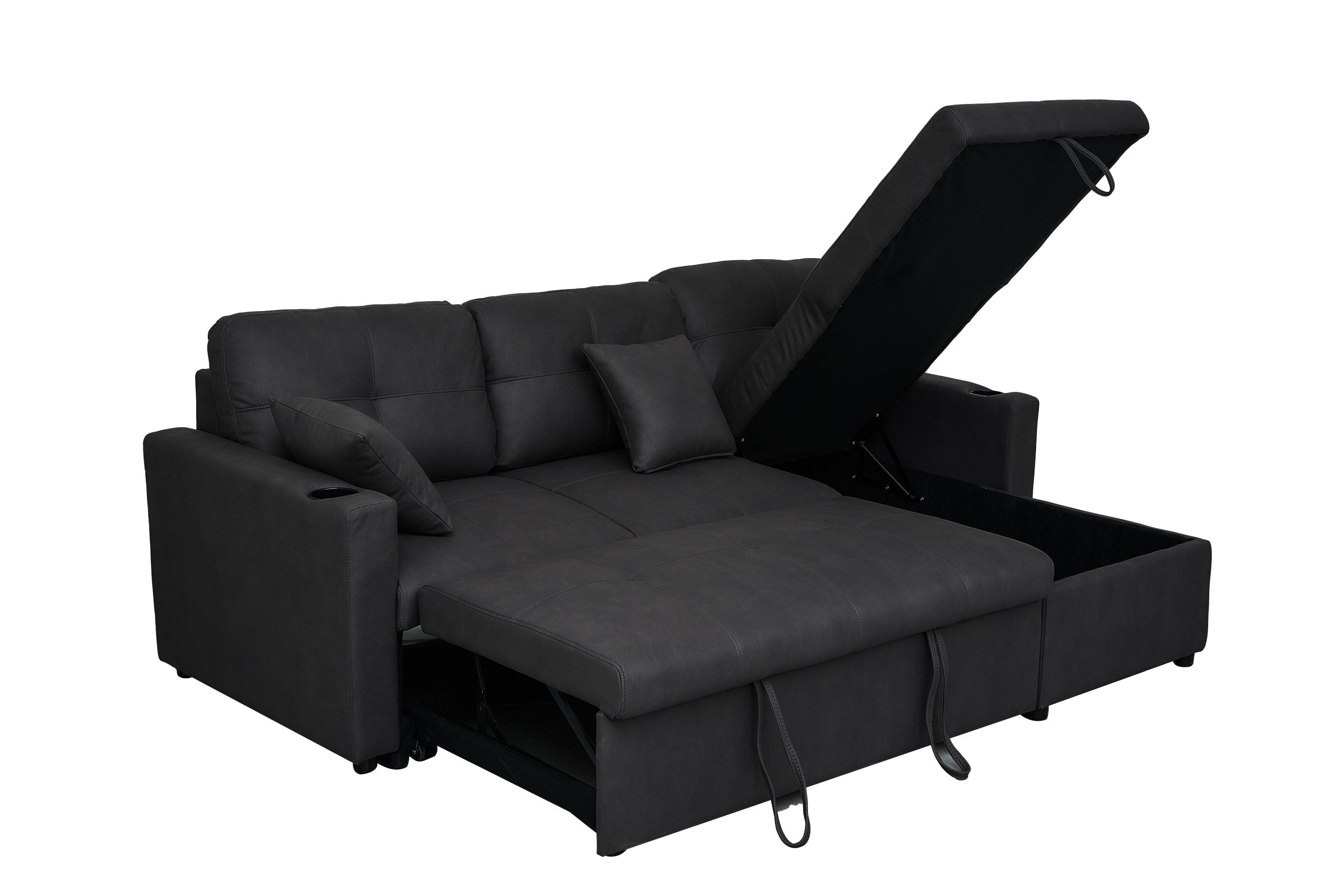 3 Seater Sofa Bed with Reversible Storage Chaise