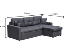 Load image into Gallery viewer, 3 Seater Sofa Bed with Reversible Storage Chaise
