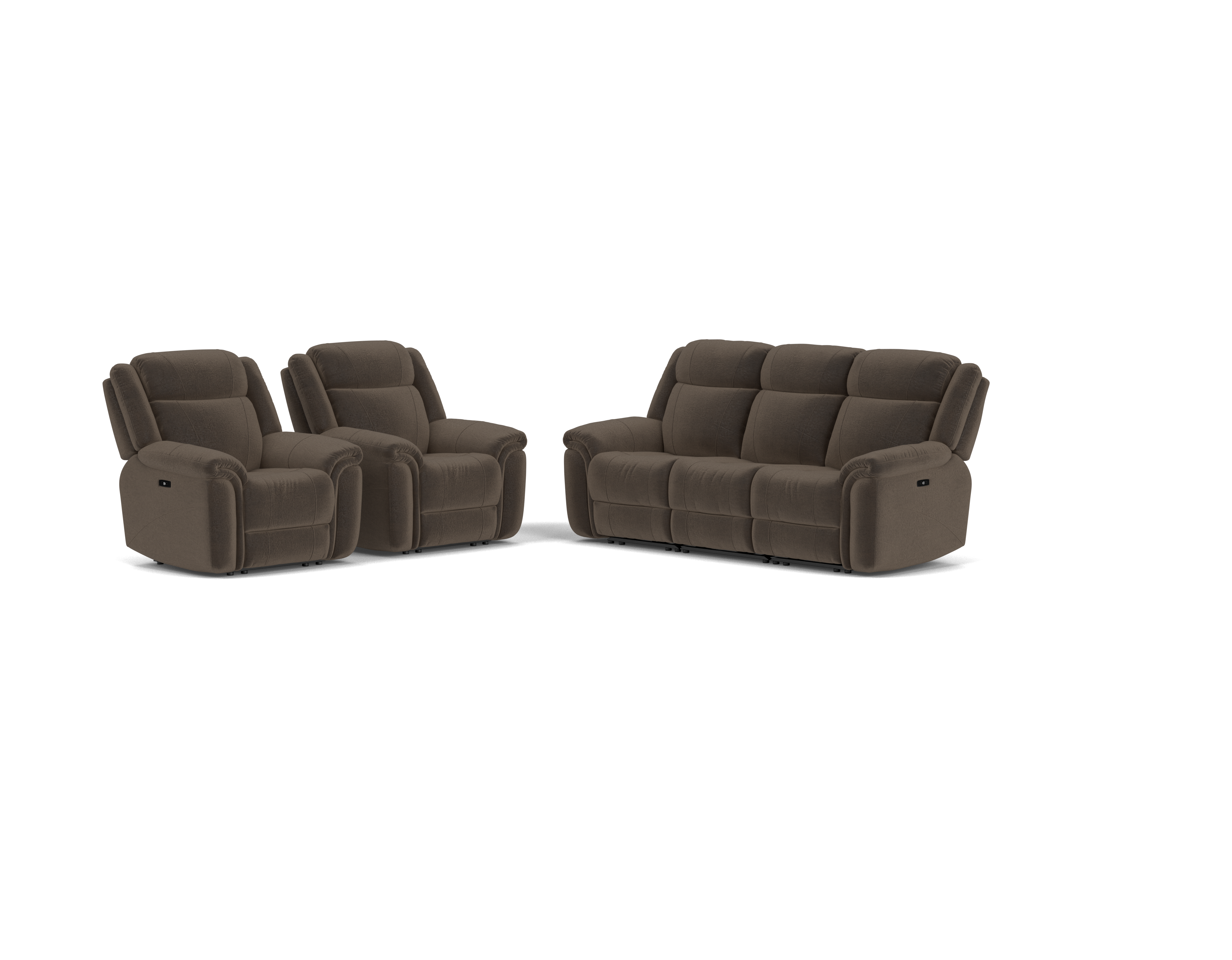 3 Seater with end electric recliners + 2 Electric Recliners