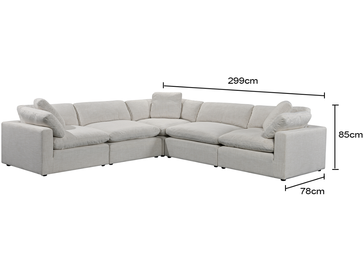 5 Seater Corner Modular with Ottoman