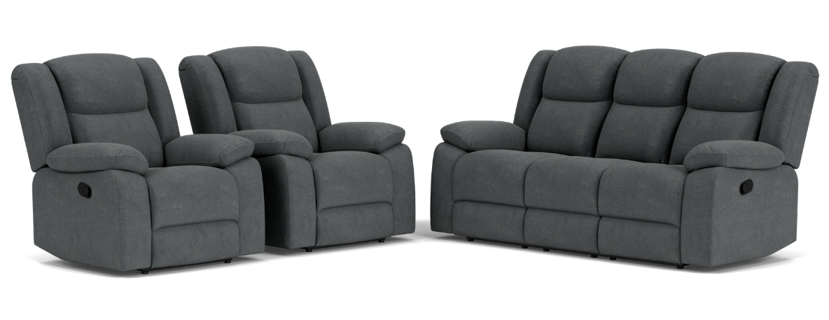 3 Seater with End Recliners + 2 Recliners