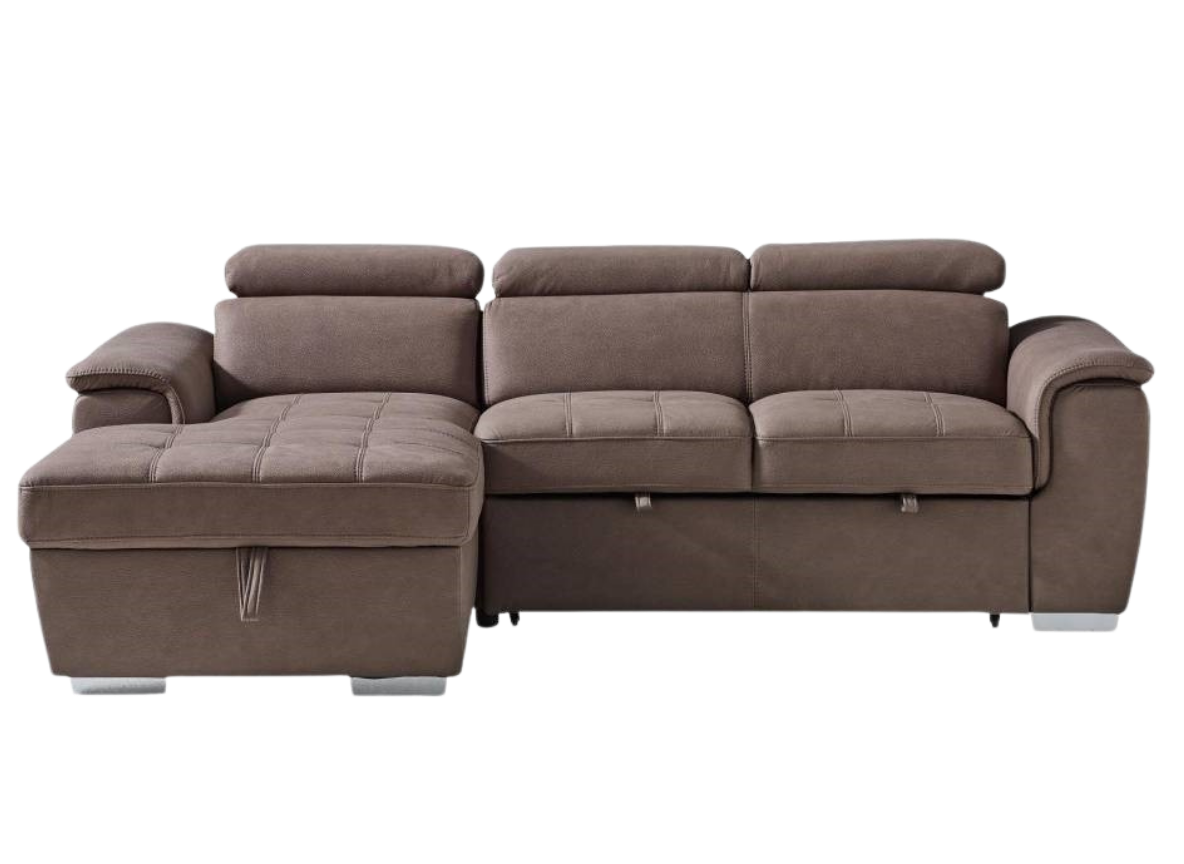 3 seater with storage chaise & sofa bed