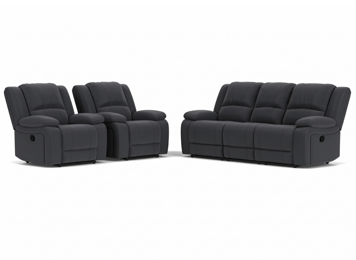 3 Seater with End Recliners + 2 Single Recliners
