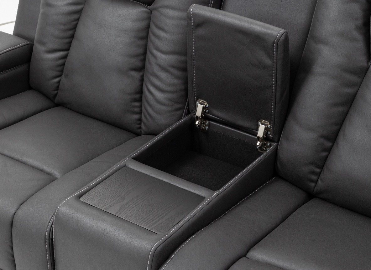 2 seater with end electric recliners & adjustable headrests & console