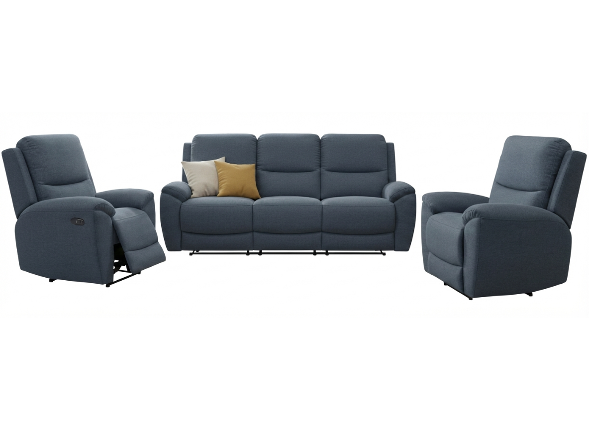 3 Seater with End Electric Recliners + 2 Electric Recliners