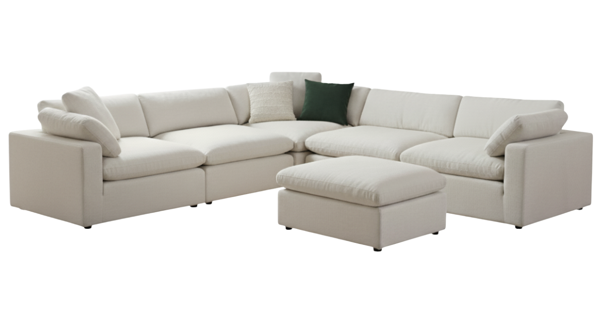 5 Seater Corner Modular with Ottoman