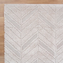 Load image into Gallery viewer, Tender Chevron Beige Shag Rug
