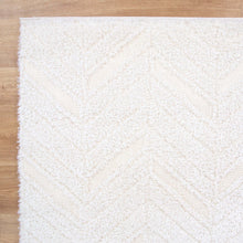 Load image into Gallery viewer, Tender Chevron Cream Shag Rug
