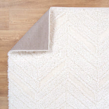 Load image into Gallery viewer, Tender Chevron Cream Shag Rug
