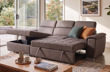 Load image into Gallery viewer, 3 seater with storage chaise &amp; sofa bed
