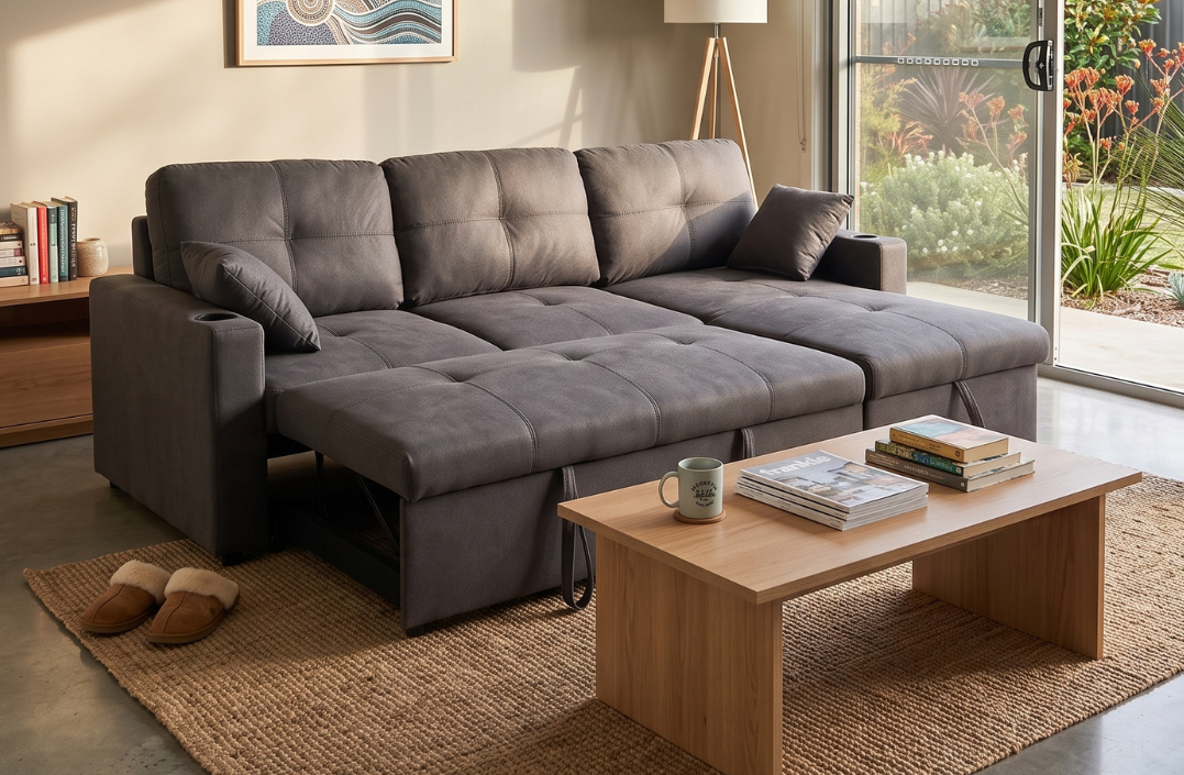 3 Seater Sofa Bed with Reversible Storage Chaise