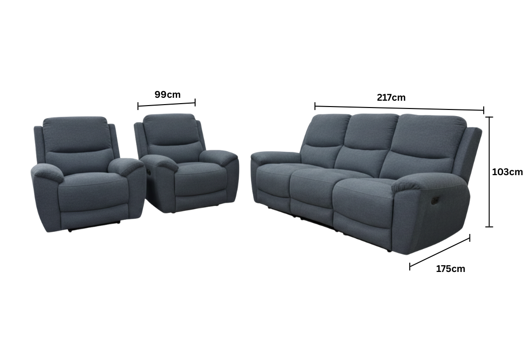 3 Seater with End Electric Recliners + 2 Electric Recliners