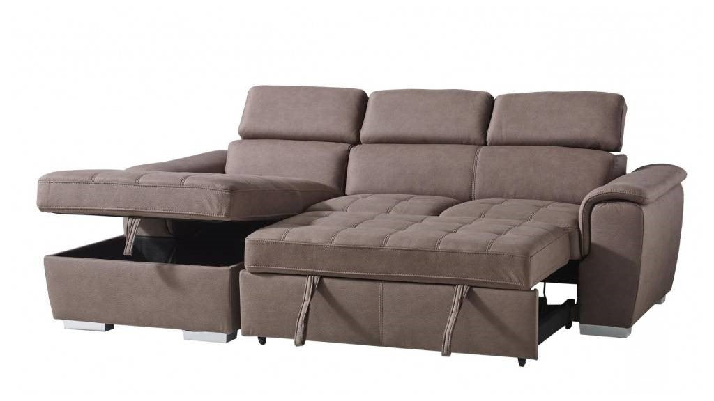 3 seater with storage chaise & sofa bed