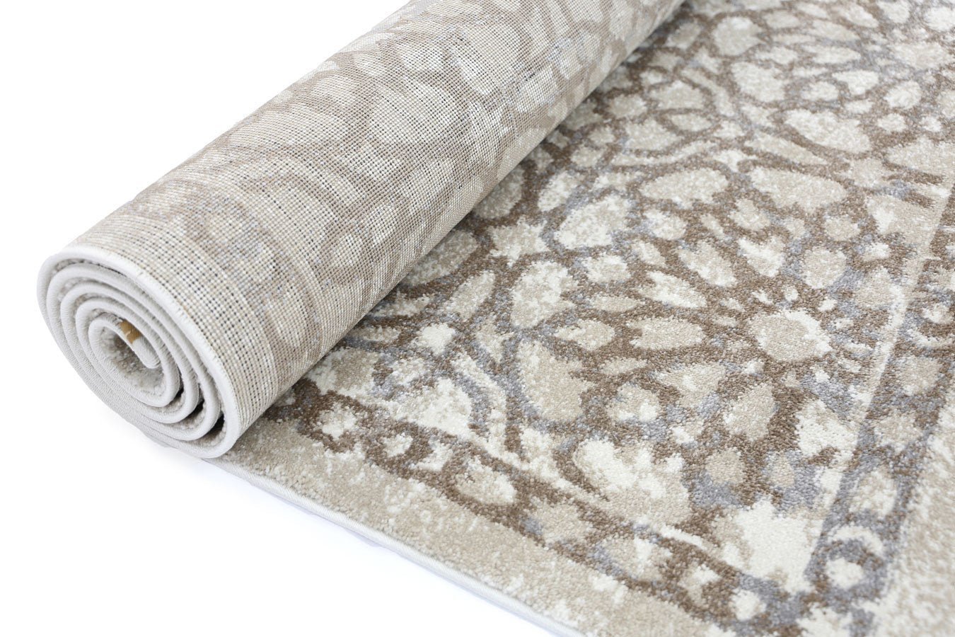 Grey and Beige Demask Rug