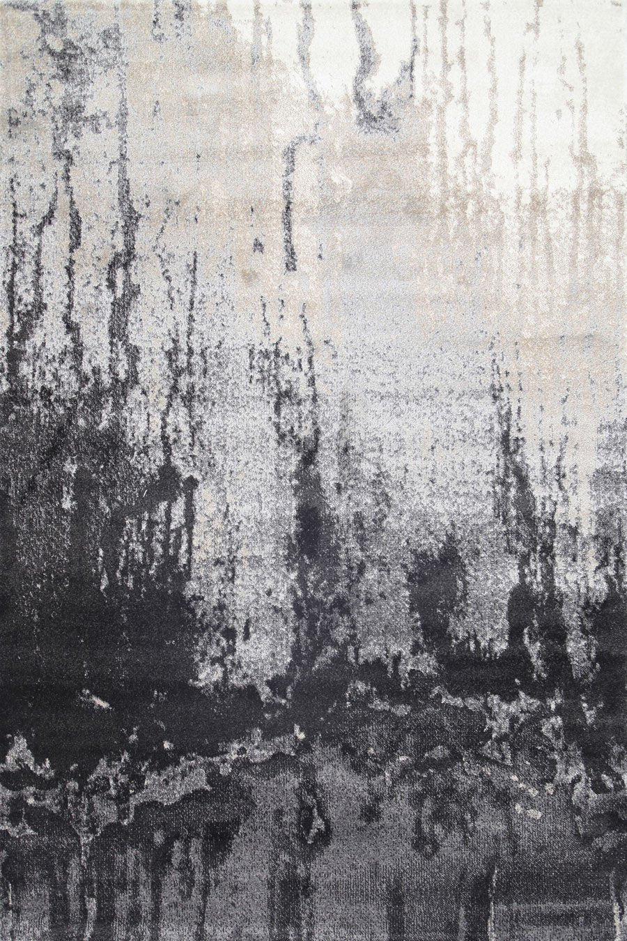 Grey and Beige Abstract Rug