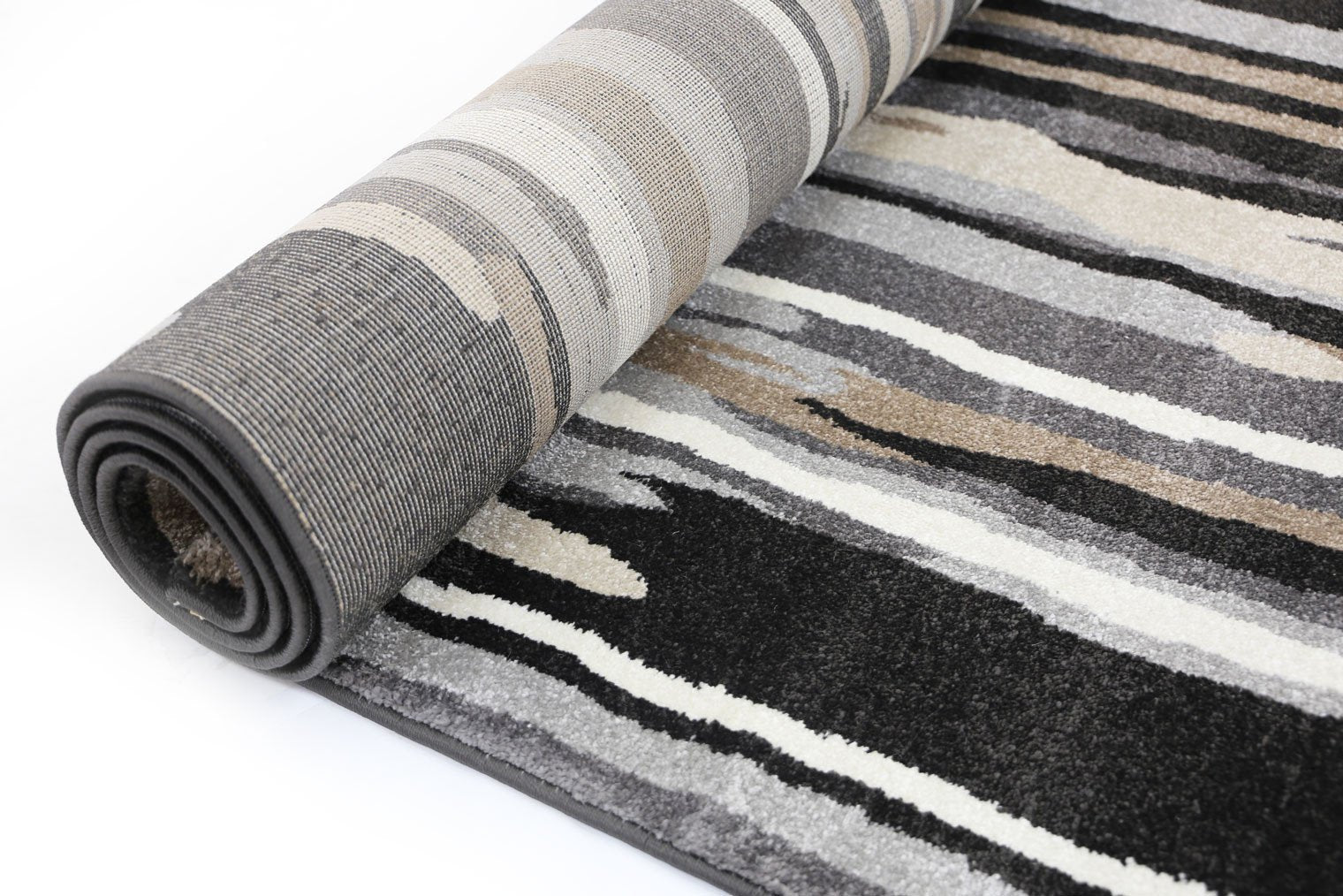 Dark Brown Vertical Stripes Rug