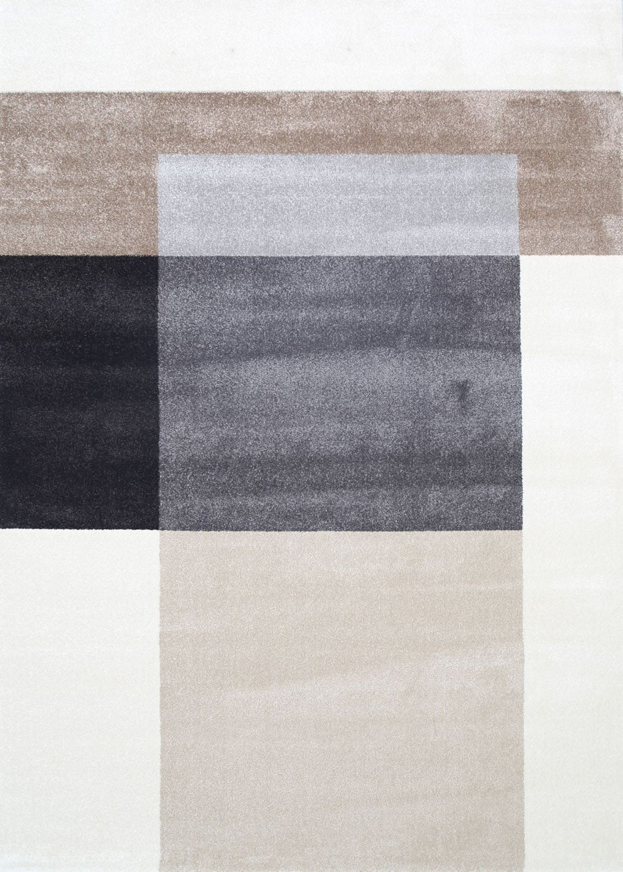 Grey and Beige Cubism Rug