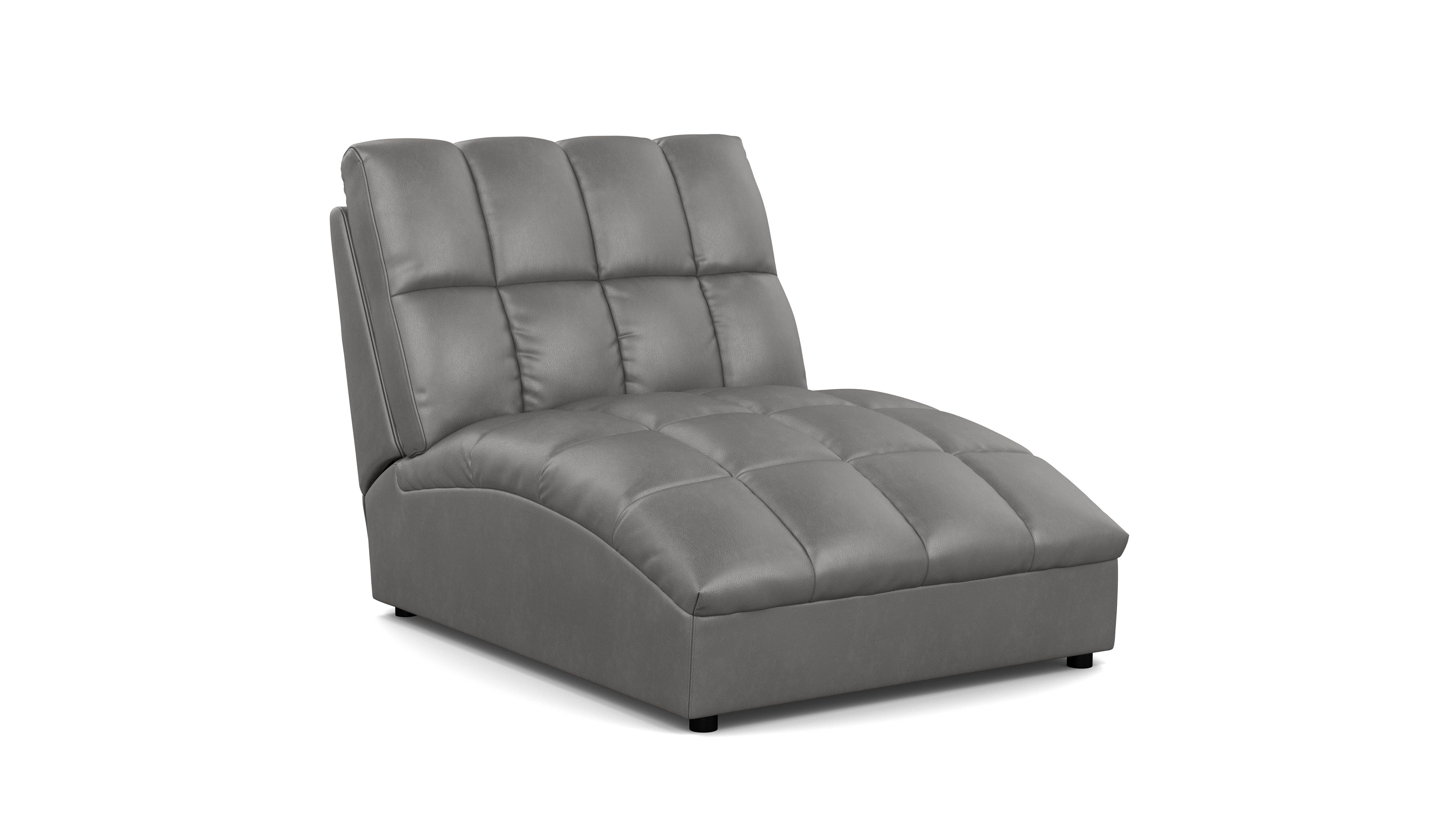Grey leather chaise lounge best sale