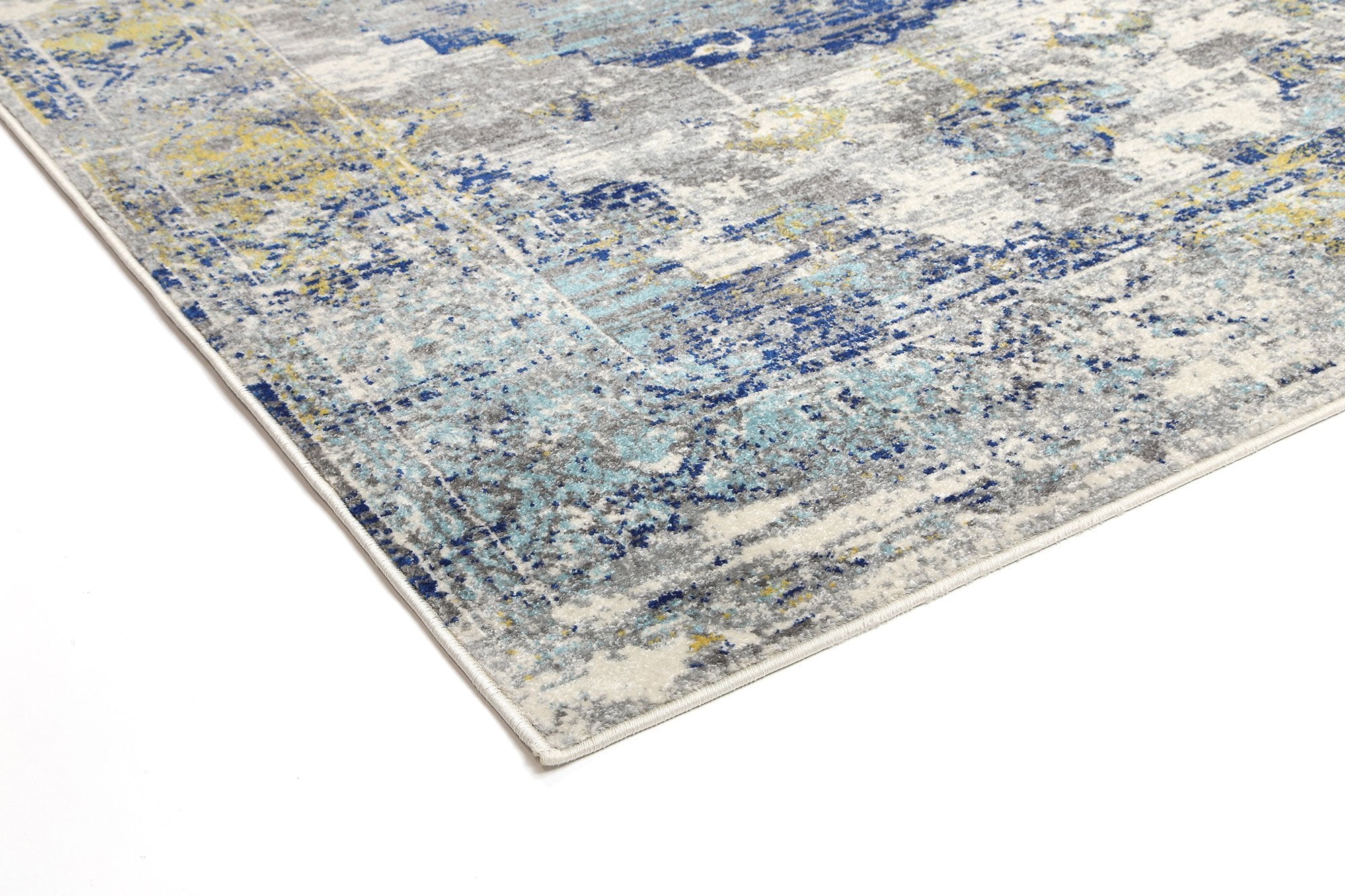 Blue Green Distressed Rug