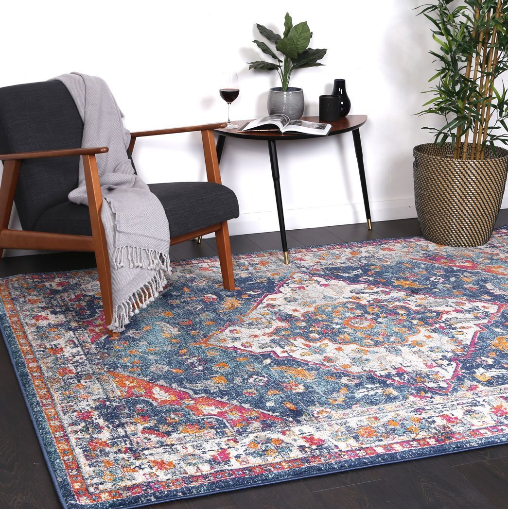 Navy Multi Oriental Rug