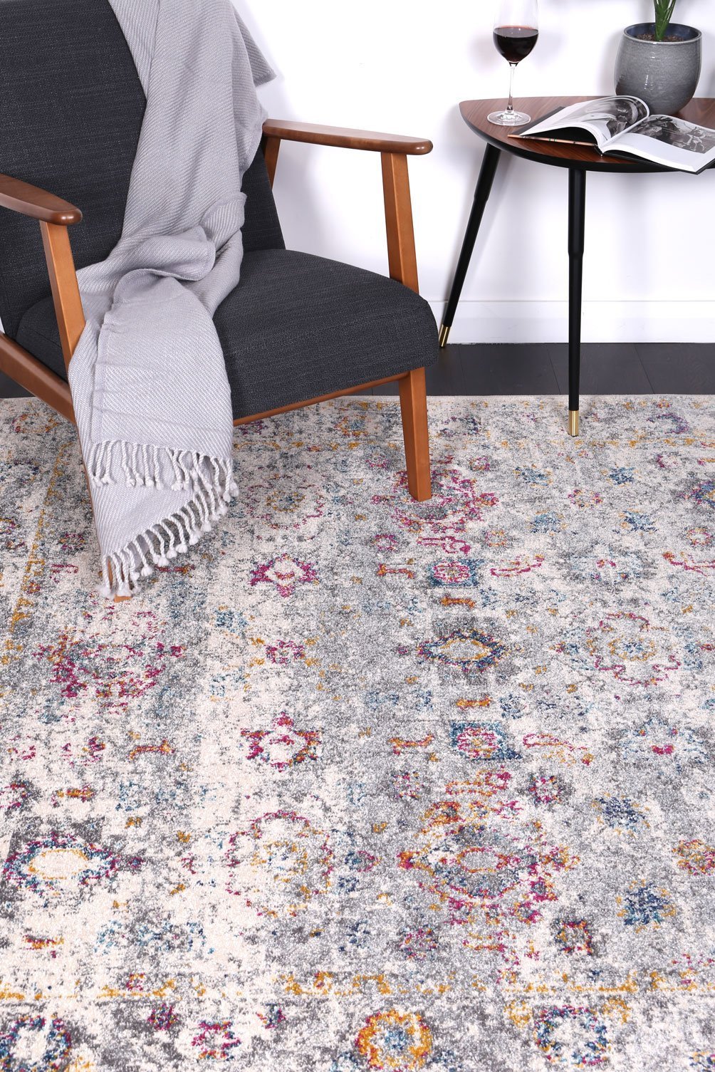 Multi Grey Traditional Rug