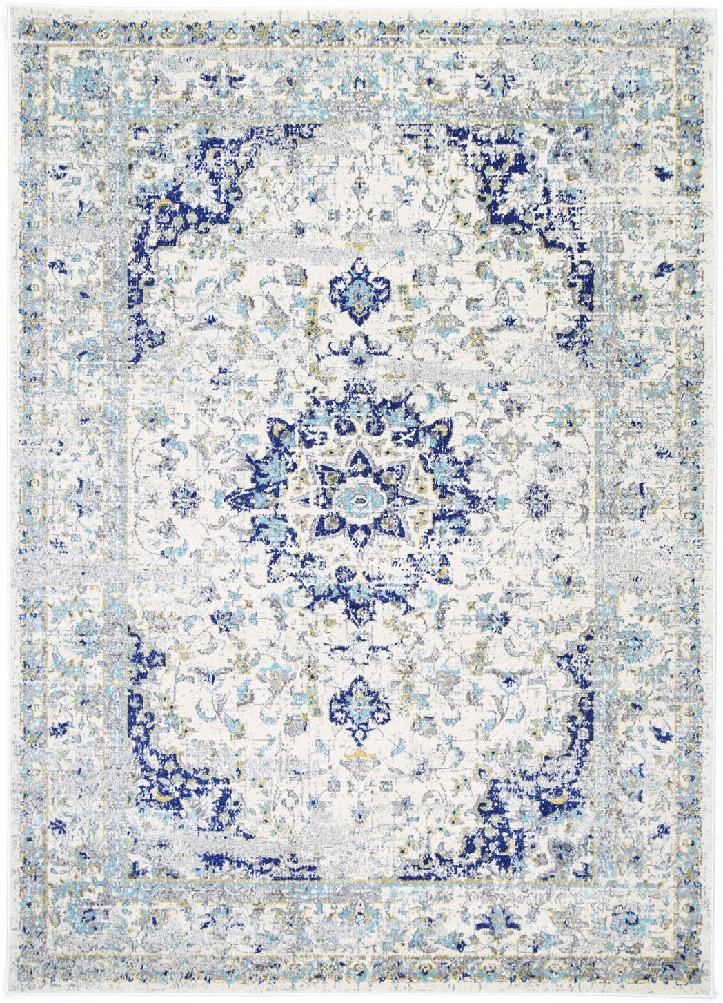 Navy Blue Traditional Rug
