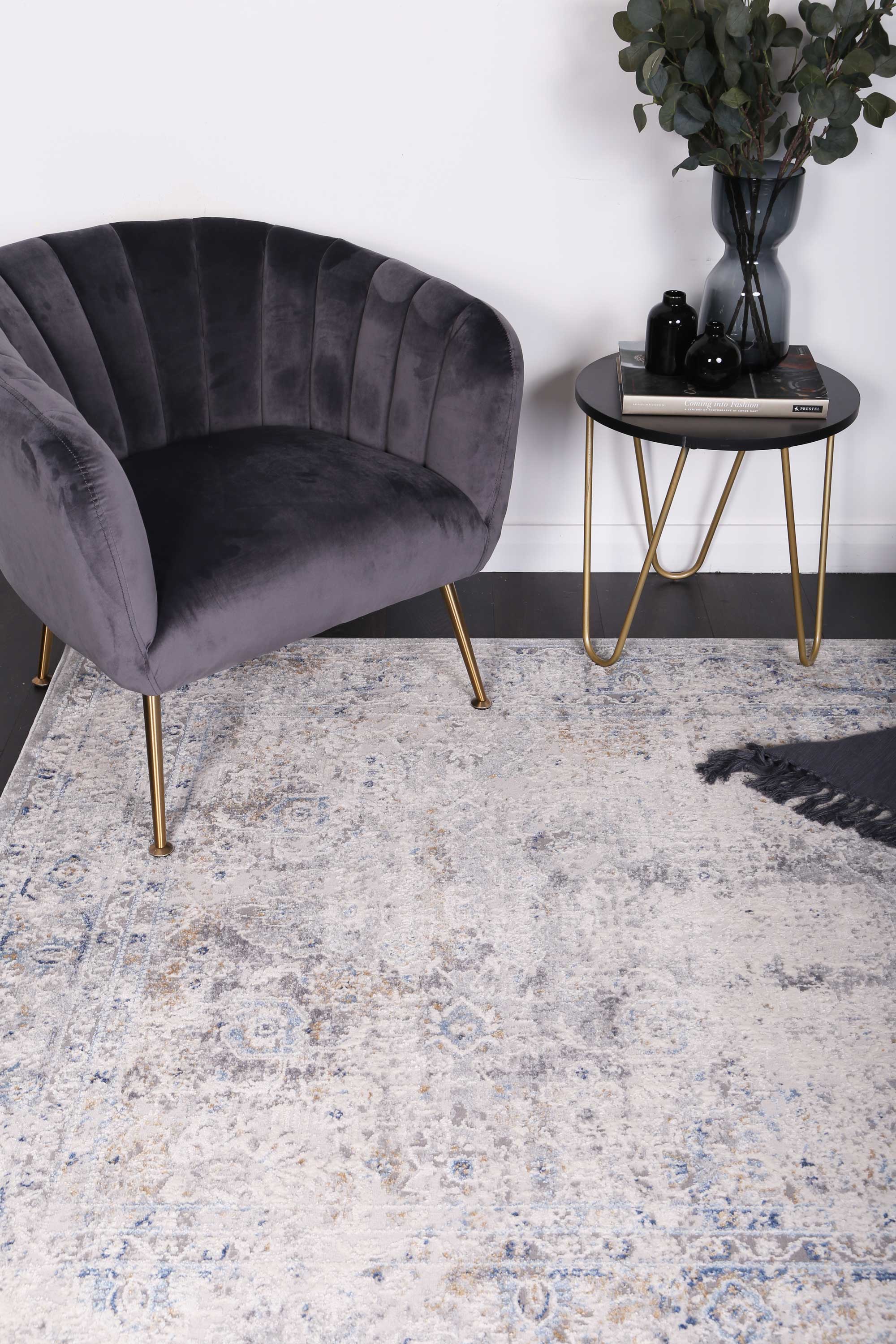 Navy Blue Contemporary Rug