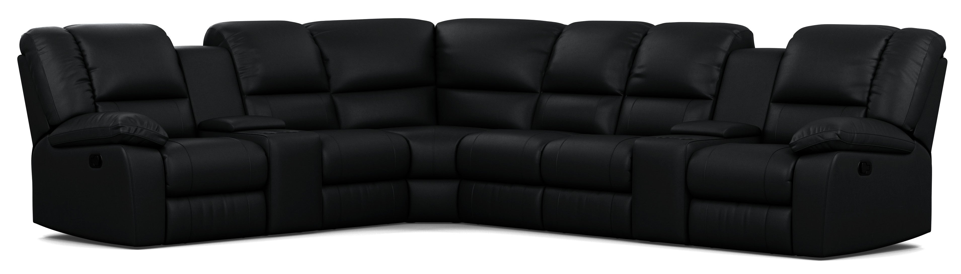 6 Seater Corner Modular with 5 Recliners and 2 Consoles