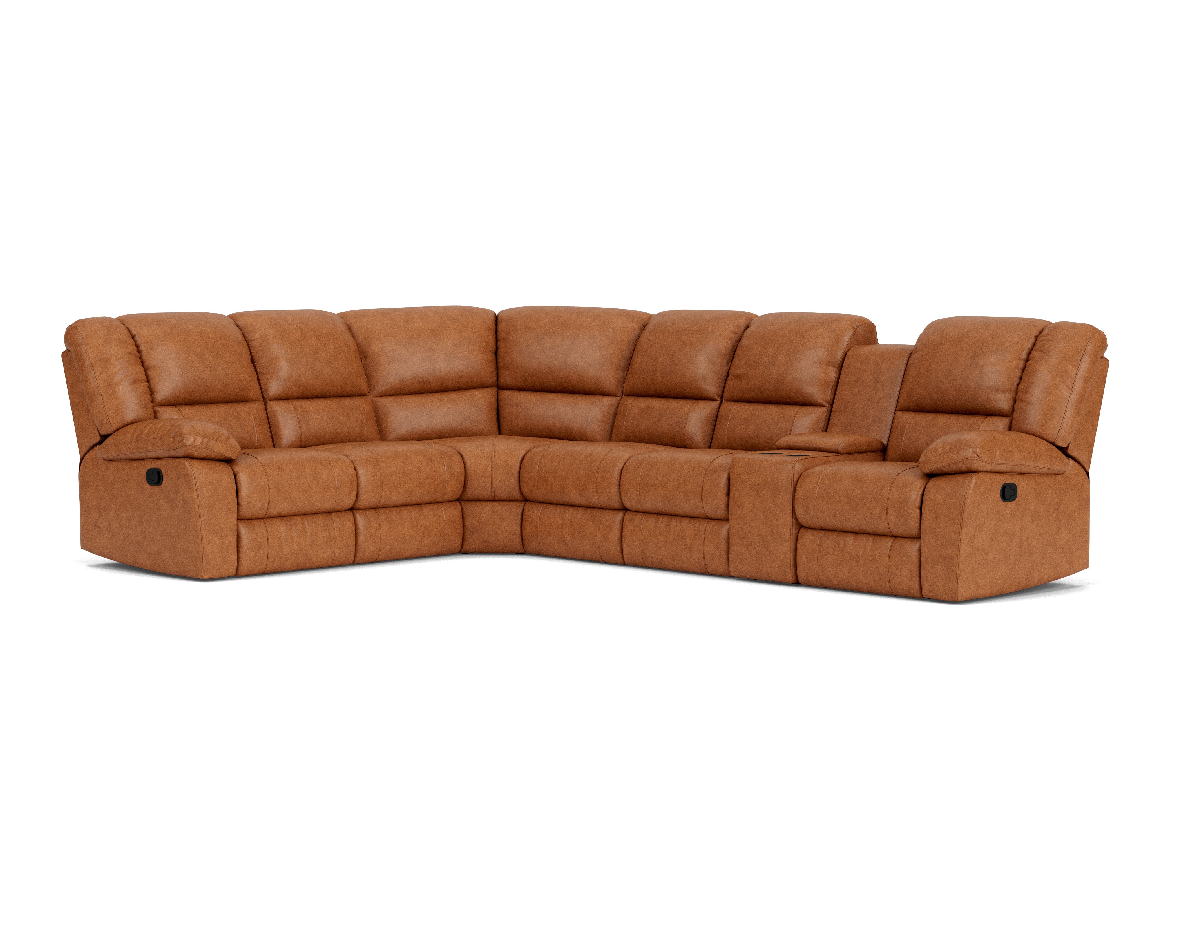 6 Seater Corner Modular with 5 Internal Recliners and 1 Console